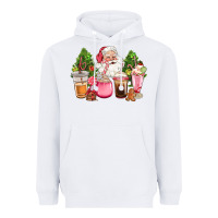White pink christmas santa coffe cups Heavyweight Hoodie - CowGirlArtShop