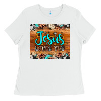 White jesus loves you Ladies Tee - JahusDesignShop