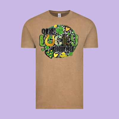 One Lucky Mama Vintage Tee Designed By Maliassmallbusiness
