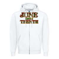 White juneteenth 1865 Zipper Hoodie - NancyCooperArtShop