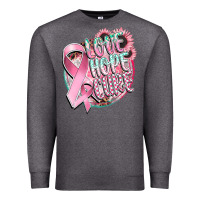 Charcoal Heather love hope cure Premium Sweatshirt - CowGirlArtShop