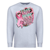 Heather Grey love hope cure Premium Sweatshirt - CowGirlArtShop
