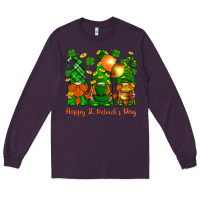 Plum happy st. patricks day with gnomies Long Sleeve Tee - BundleAndBundleShop