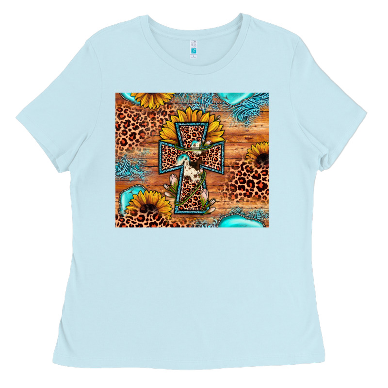 Leopard Cross Sunflower Ladies Tee by JahusDesignShop | Teevron