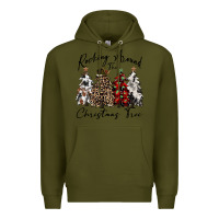 Army Green rocking around the christmas tree Premium Hoodie - CowGirlArtShop