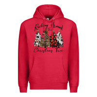 Cardinal rocking around the christmas tree Premium Hoodie - CowGirlArtShop