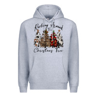 Heather Grey rocking around the christmas tree Premium Hoodie - CowGirlArtShop