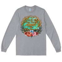 Heather Grey i can do all things through christ who strenghtens me Long Sleeve Tee - JahusDesignShop