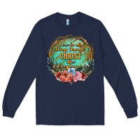 Navy i can do all things through christ who strenghtens me Long Sleeve Tee - JahusDesignShop
