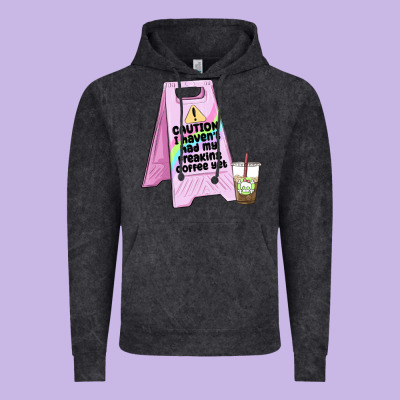 Caution I Haven't Had My Coffee Yet Vintage Hoodie Designed By Maliassmallbusiness