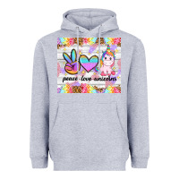 Heather Grey peace loeve unicorns Heavyweight Hoodie - CowGirlArtShop