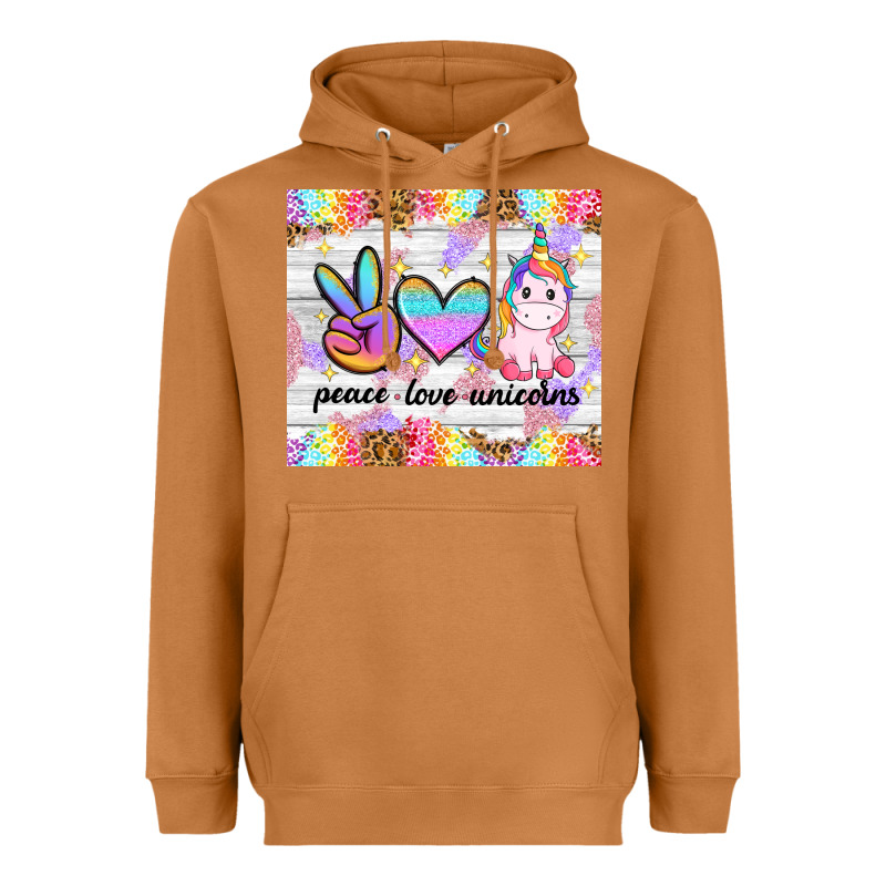 Peace Loeve Unicorns Heavyweight Hoodie by CowGirlArtShop | Teevron