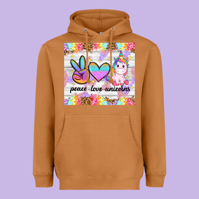 Peace Loeve Unicorns Heavyweight Hoodie Designed By Cowgirlartshop