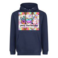 Navy peace loeve unicorns Heavyweight Hoodie - CowGirlArtShop