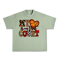 Oil Green my heart is on that court basketball red and black Urban Heavy Tee - NancyCooperArtShop