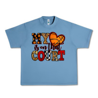 My Heart Is On That Court Basketball Red And Black Urban Heavy Tee | Teevron