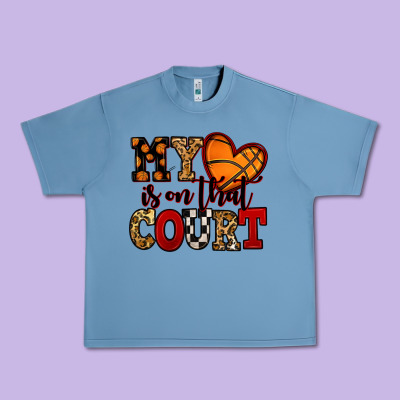 My Heart Is On That Court Basketball Red And Black Urban Heavy Tee Designed By Nancycooperartshop