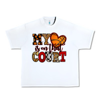 White my heart is on that court basketball red and black Urban Heavy Tee - NancyCooperArtShop