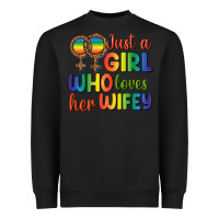 Black Just A Girl Who Loves Her Wifey Heavyweight Sweatshirt - BundleAndBundleShop