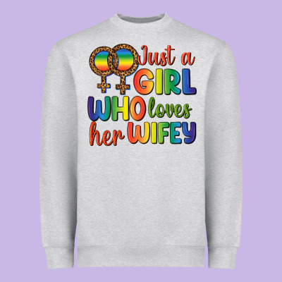 Just A Girl Who Loves Her Wifey Heavyweight Sweatshirt Designed By Bundleandbundleshop