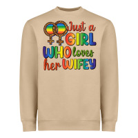 Mushroom Just A Girl Who Loves Her Wifey Heavyweight Sweatshirt - BundleAndBundleShop