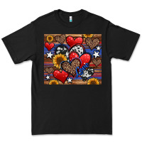 Black 4th of july american hearts Premium Tee - Jasminsmagicworld