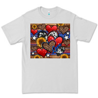 Dove Grey 4th of july american hearts Premium Tee - Jasminsmagicworld