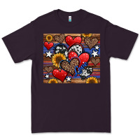 Plum 4th of july american hearts Premium Tee - Jasminsmagicworld
