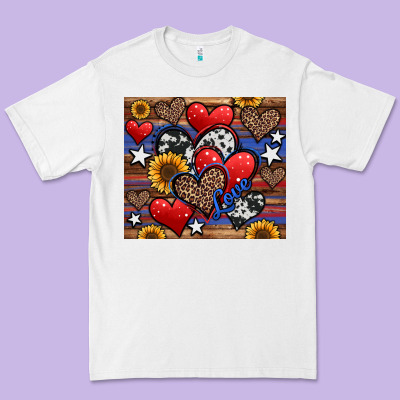 4th Of July American Hearts Premium Tee Designed By Jasminsmagicworld