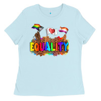 Baby Blue equality pride flags Ladies Tee - AdoDesignShop