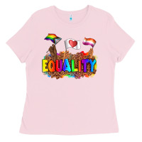 Bubblegum Pink equality pride flags Ladies Tee - AdoDesignShop