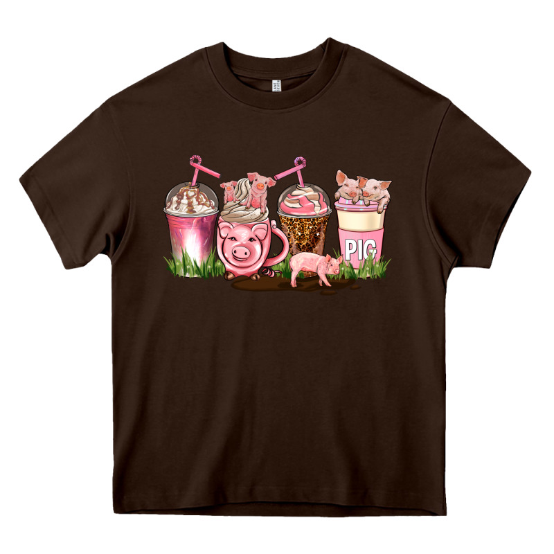 Pig Coffee Cups Heavy Core Tee by AdoDesignShop | Teevron