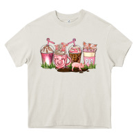 Cream pig coffee cups Heavy Core Tee - AdoDesignShop