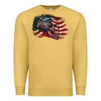 Antique Gold skull with american flag 4th of july Premium Sweatshirt - CowGirlArtShop