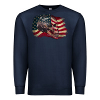 Navy skull with american flag 4th of july Premium Sweatshirt - CowGirlArtShop