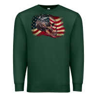 Sports Green skull with american flag 4th of july Premium Sweatshirt - CowGirlArtShop