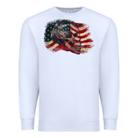 White skull with american flag 4th of july Premium Sweatshirt - CowGirlArtShop