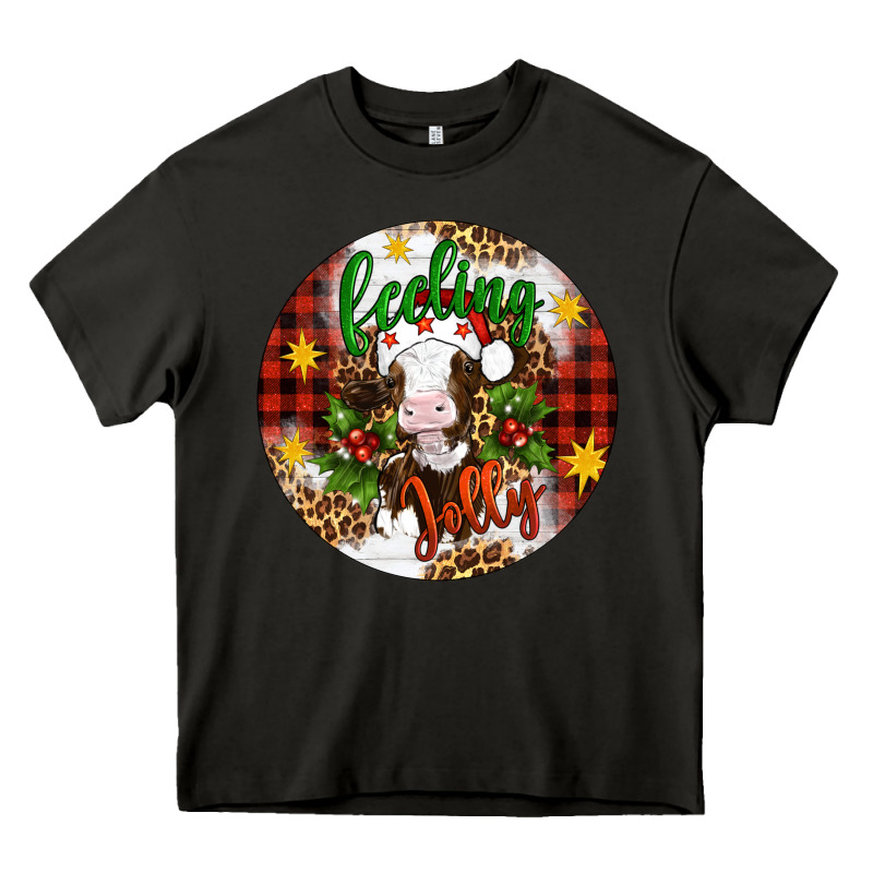 Christmas Feeling Jolly Cow Ornament Heavy Core Tee by Artiststas | Teevron