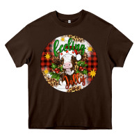 Chocolate Brown Christmas feeling jolly cow ornament Heavy Core Tee - Artiststas