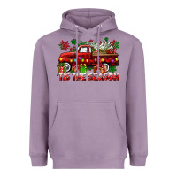 Lavender tis the season christmas truck Heavyweight Hoodie - CowGirlArtShop