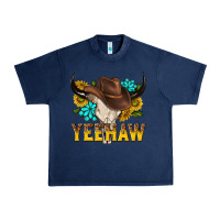 Navy yeehaw bull skull Urban Heavy Tee - NancyCooperArtShop