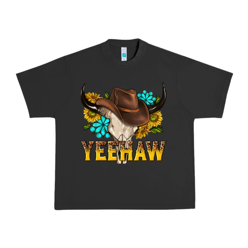Yeehaw Bull Skull Urban Heavy Tee by NancyCooperArtShop | Teevron