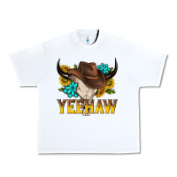 White yeehaw bull skull Urban Heavy Tee - NancyCooperArtShop