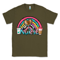 Army Green nurse rainbow Classic Tee - NancyCooperArtShop