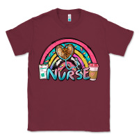 Burgundy nurse rainbow Classic Tee - NancyCooperArtShop
