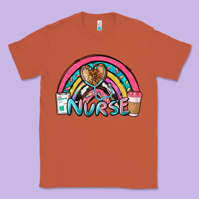 Nurse Rainbow Classic Tee Designed By Nancycooperartshop