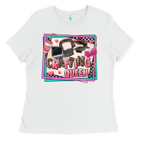 White crafting queen Ladies Tee - AdoDesignShop