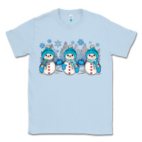 Dusty Blue snowman winter Classic Tee - JahusDesignShop