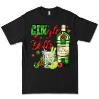 Black gin`gle bells with bottle and cocktail Premium Tee - AdoDesignShop