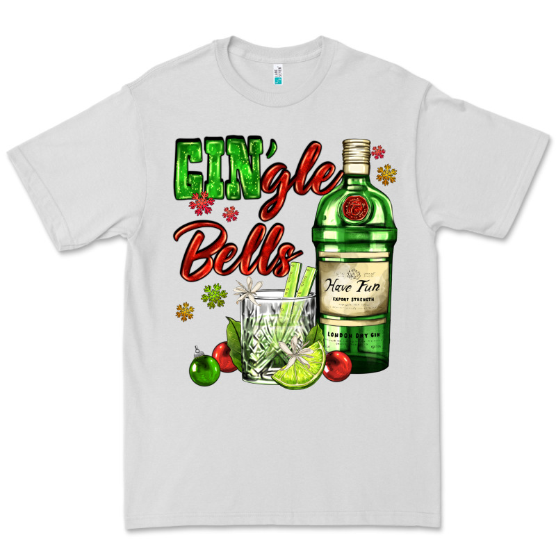 Gin`gle Bells With Bottle And Cocktail Premium Tee by AdoDesignShop | Teevron